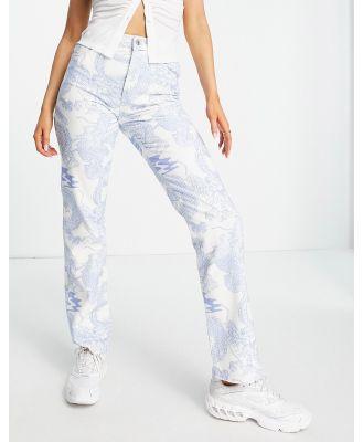 ASOS DESIGN 90s straight jeans in dragon print-Multi