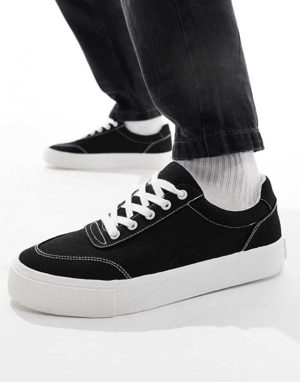 ASOS DESIGN canvas sneakers in black