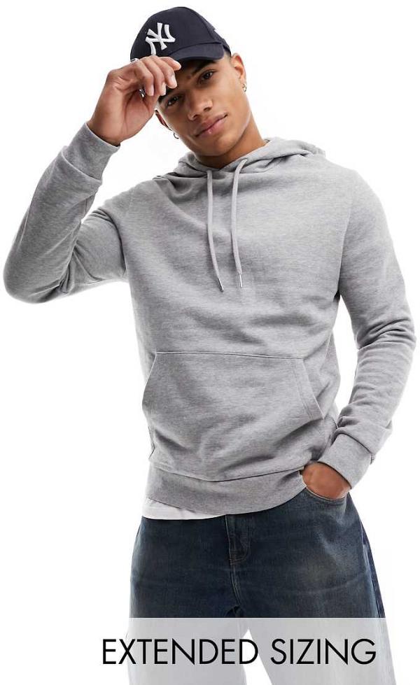 ASOS DESIGN essential hoodie in grey marl