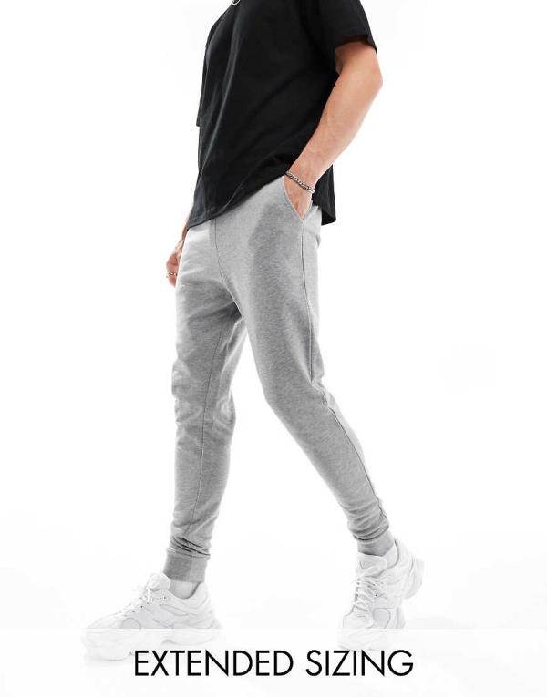 ASOS DESIGN essential skinny trackies in grey marl