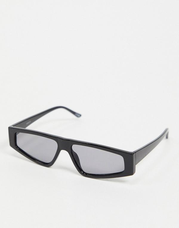 ASOS DESIGN flat top visor sunglasses in black