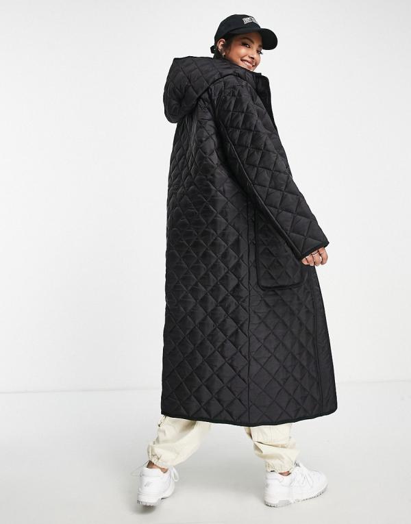 ASOS DESIGN longline padded coat in black
