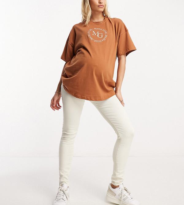ASOS DESIGN Maternity ultimate skinny jeans in off white