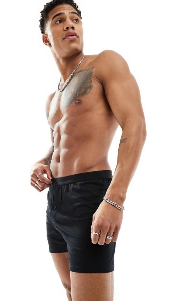 ASOS DESIGN single jersey boxers in black