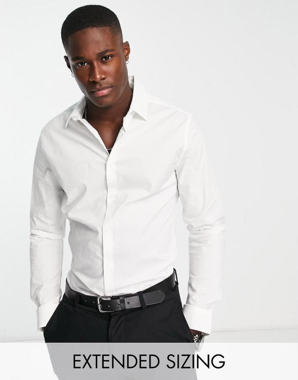 ASOS DESIGN skinny fit shirt in white