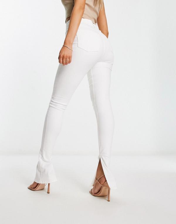 ASOS DESIGN skinny kick flare jeans in white