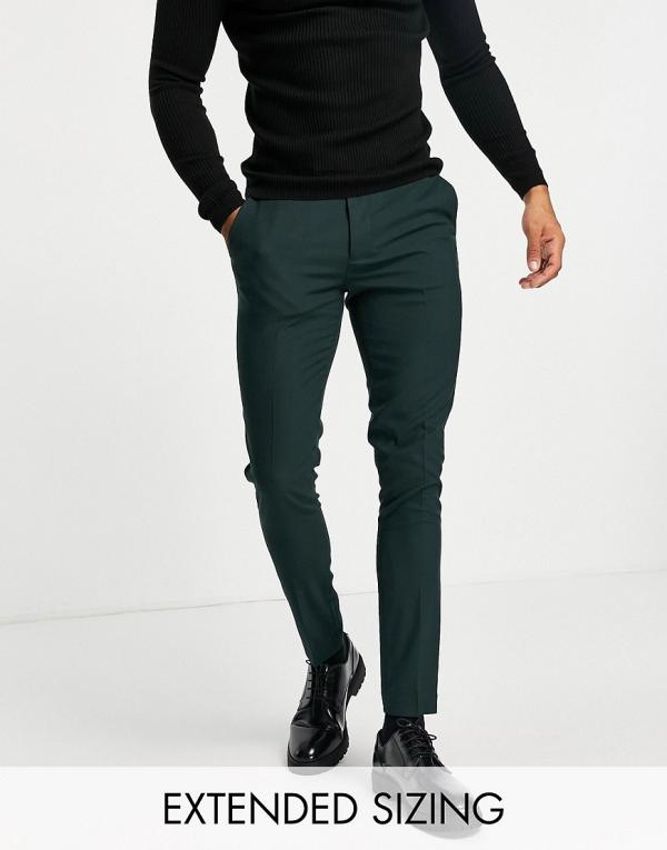 ASOS DESIGN skinny smart pants in forest green