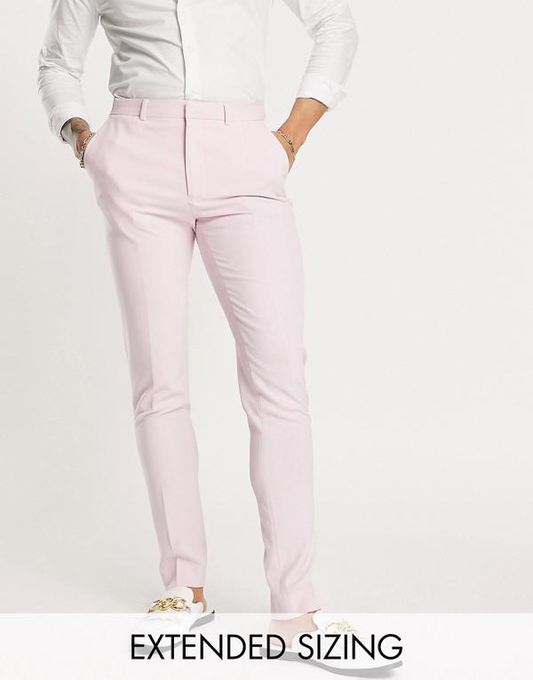 ASOS DESIGN skinny smart pants in pink