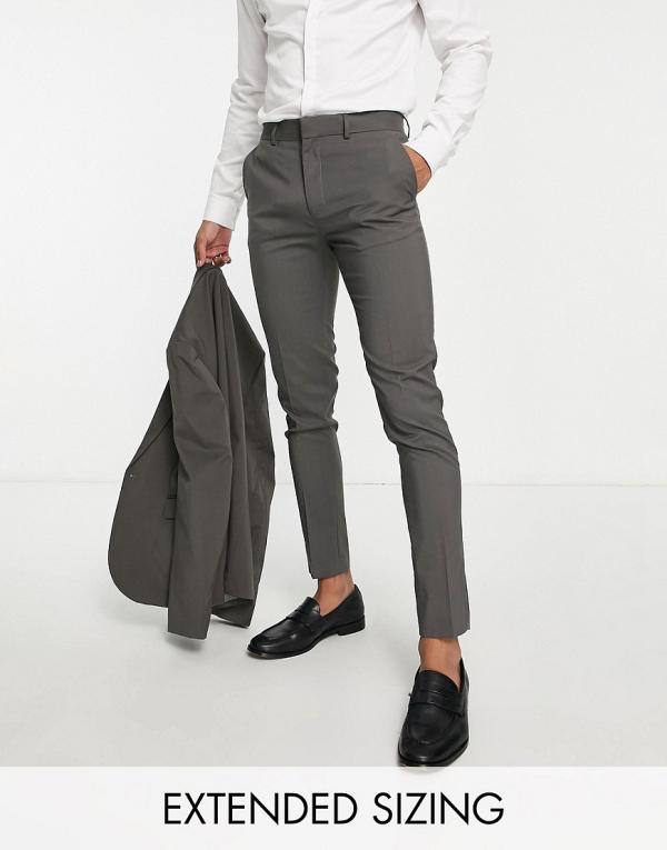 ASOS DESIGN skinny suit pants in charcoal-Grey