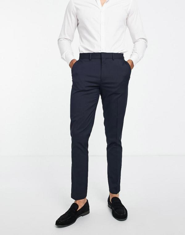 ASOS DESIGN skinny suit pants in navy