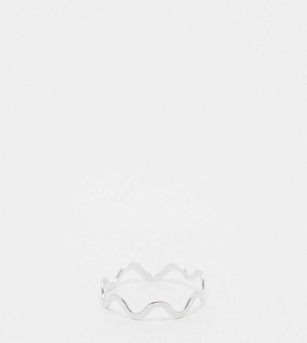 ASOS DESIGN sterling silver ring with wave design