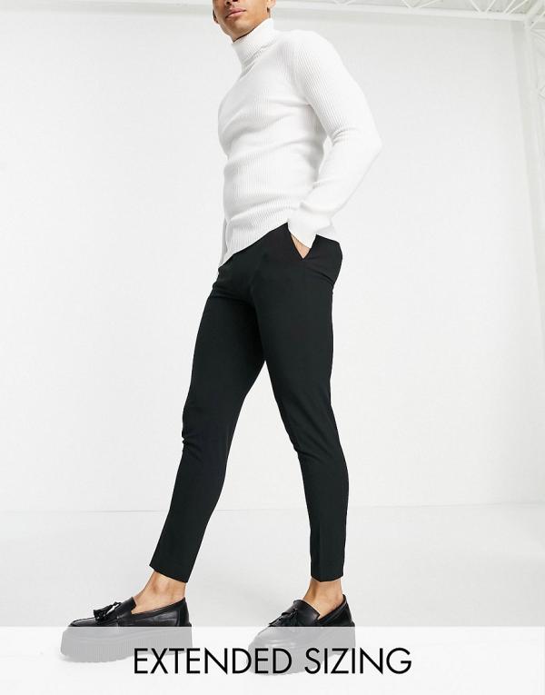 ASOS DESIGN super skinny cropped smart pants in black