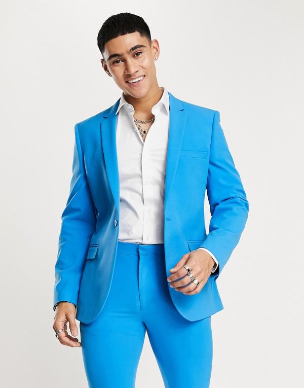 ASOS DESIGN super skinny suit jacket in electric blue