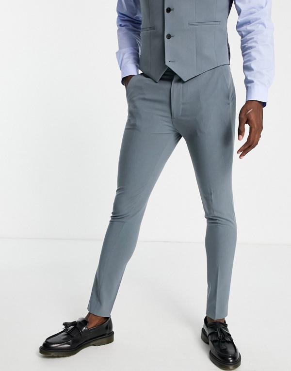 ASOS DESIGN super skinny suit pants in muted blue