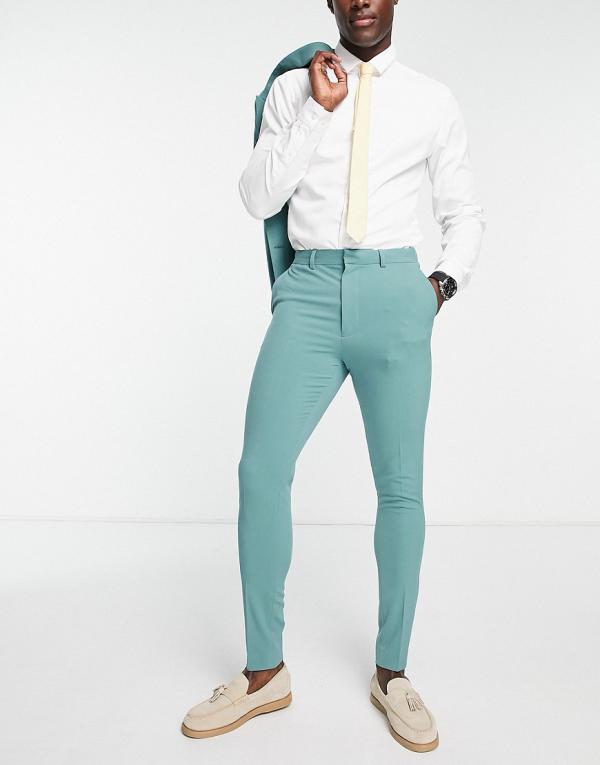 ASOS DESIGN super skinny suit pants in sage-Green