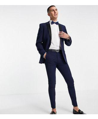 ASOS DESIGN super skinny tuxedo suit jacket in navy