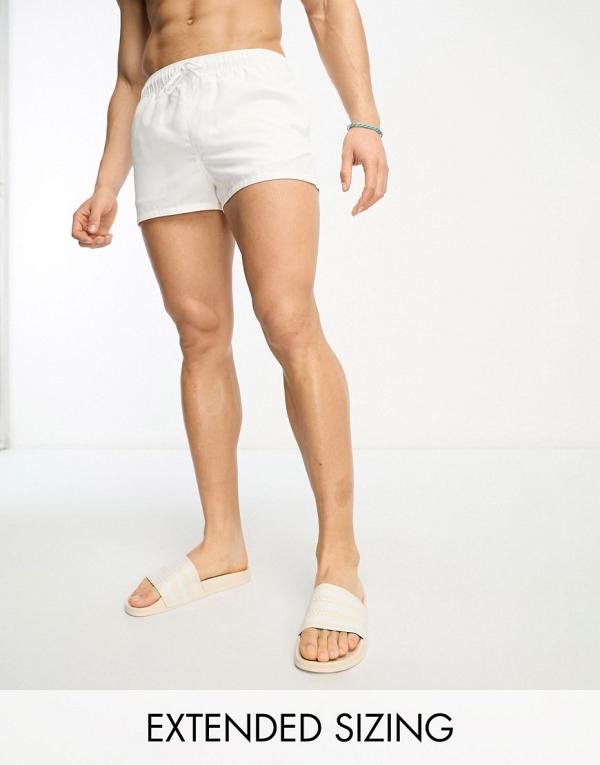 ASOS DESIGN swim shorts in super short length in white