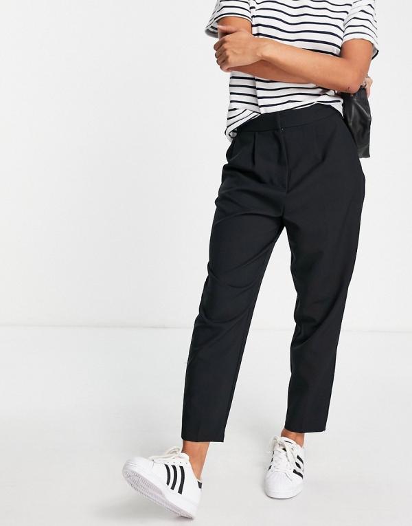 ASOS DESIGN tailored smart tapered pants in black