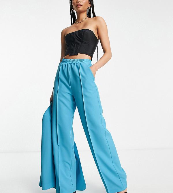 ASOS DESIGN Tall commuter suit pants in turquoise-Blue