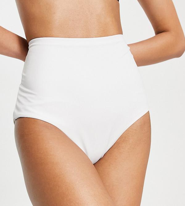 ASOS DESIGN Tall mix and match high waist bikini bottoms in white