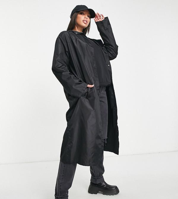 ASOS DESIGN Tall rain parka in black