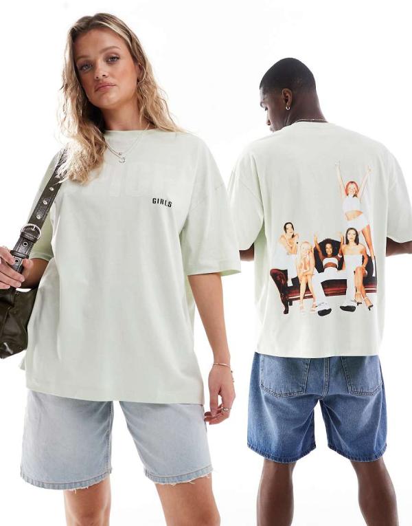 ASOS DESIGN unisex oversized t-shirt with The Spice Girls prints in pastel green