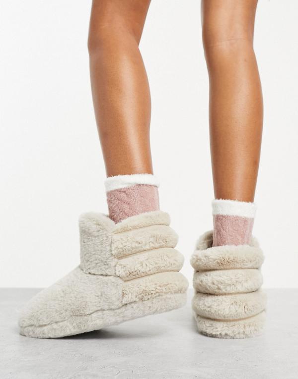 ASOS DESIGN Zari bootie slippers in grey