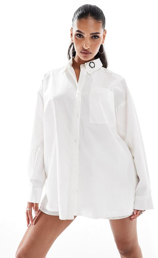 ASOS Weekend Collective oversized shirt in white
