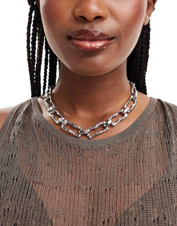 8 Other Reasons chunky chain necklace in rhodium plated-Silver