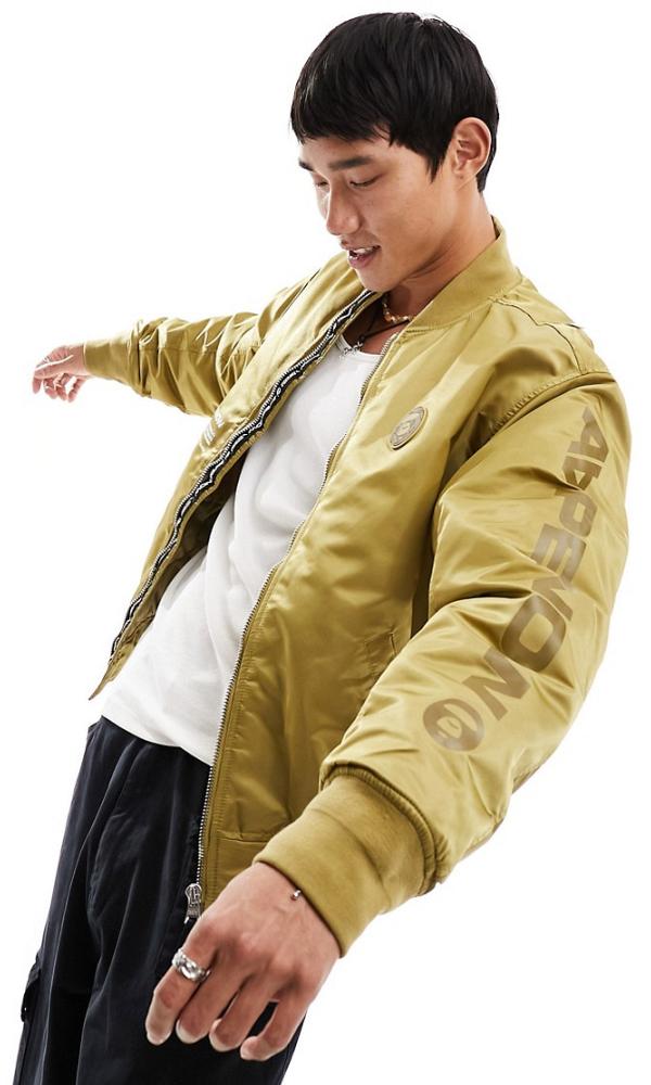 AAPE By A Bathing Ape Now MA1 bomber jacket in yellow-Green