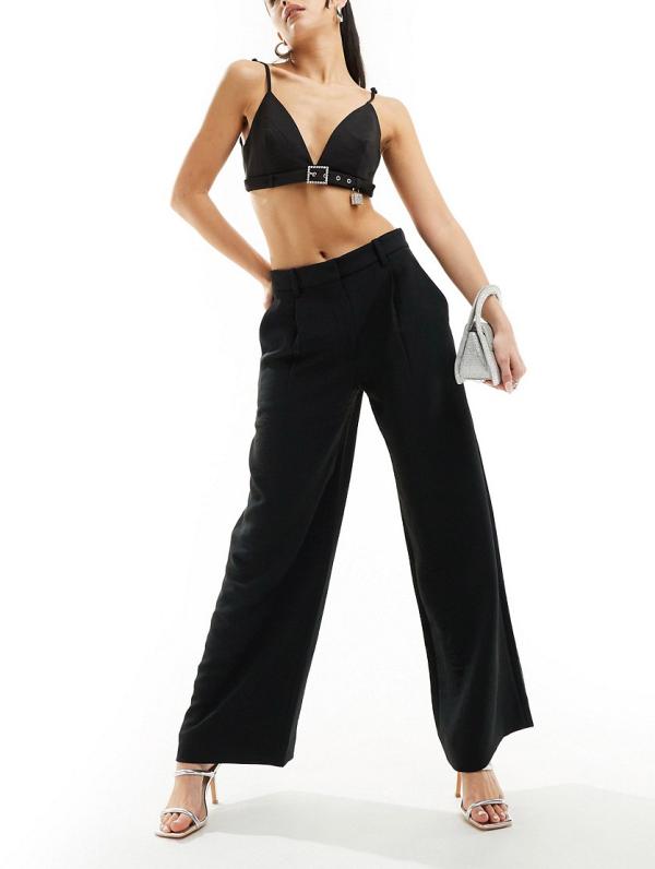 Abercrombie & Fitch Sloane high waisted tailored pants in black