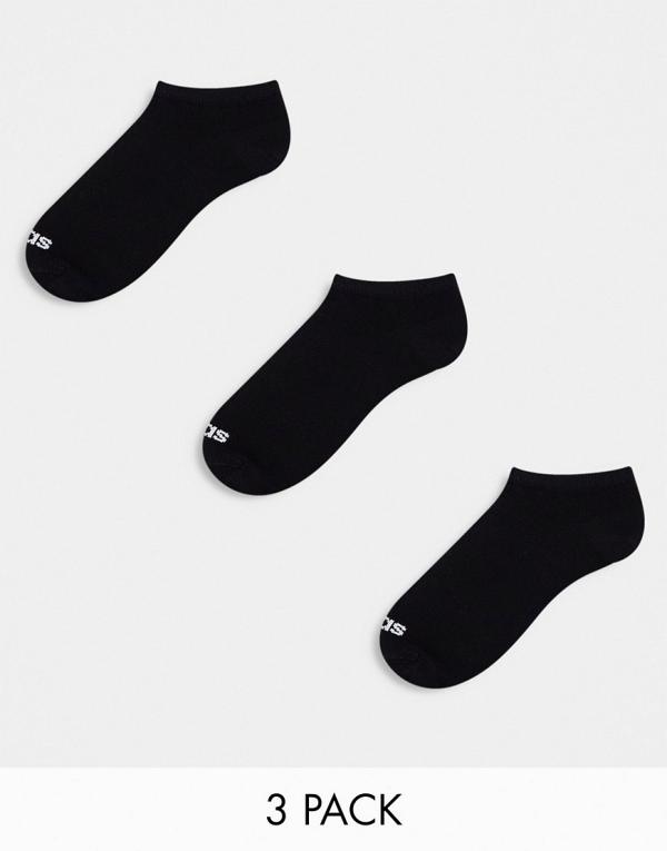 adidas Originals 3 pack no-show socks in black-Multi