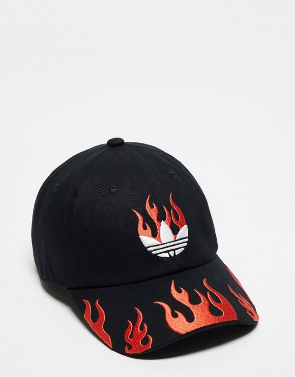 adidas Originals cap with flame graphic-Black