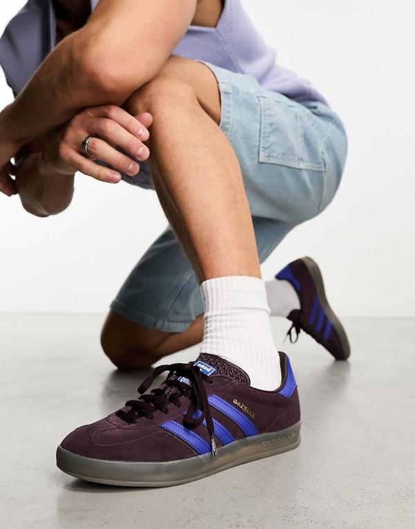 adidas Originals gum sole Gazelle Indoor sneakers in maroon and blue-Green