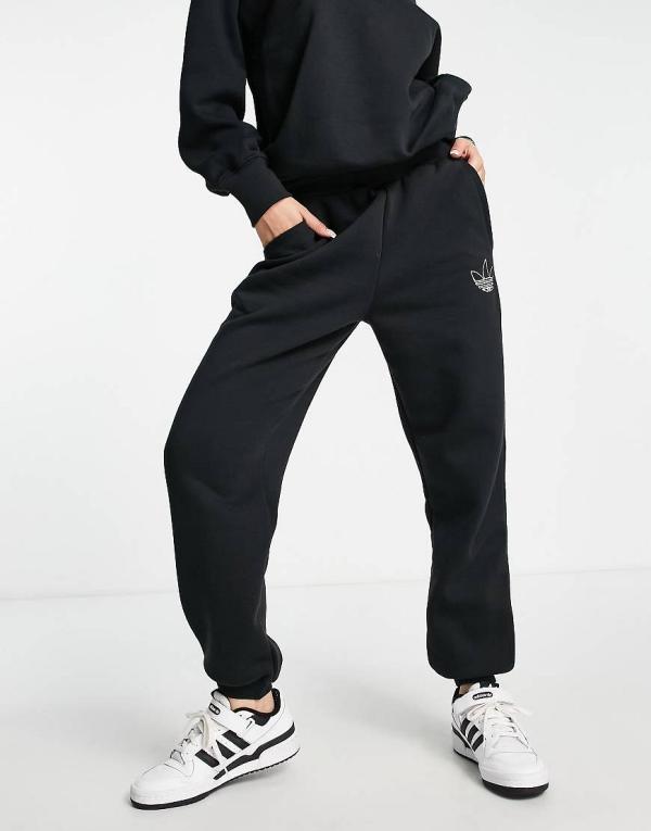 adidas Originals Mountain Explorer contrast cuffed trackies in black