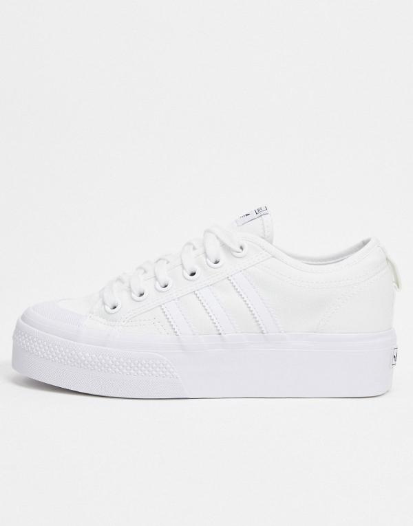 adidas Originals nizza platform sneakers in white