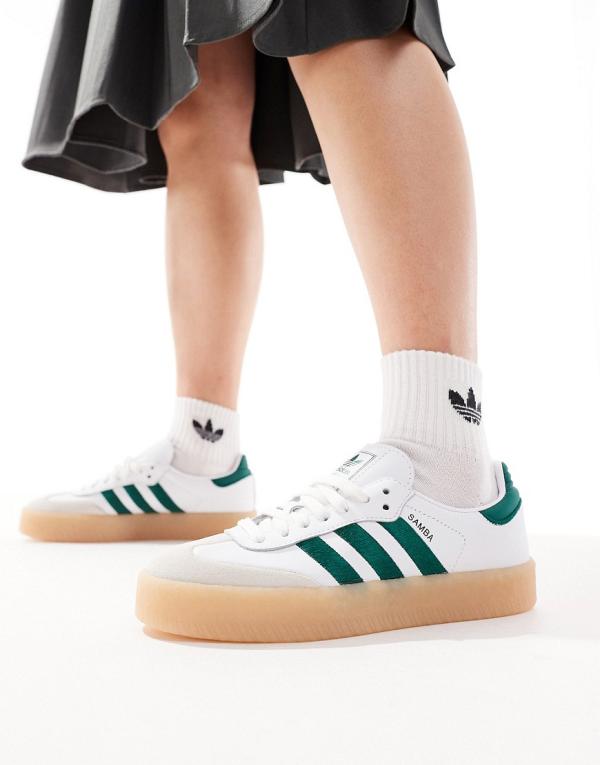adidas Originals Sambae sneakers in white and green-Multi
