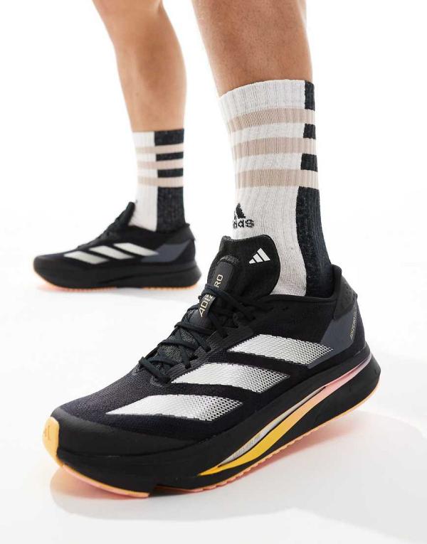 adidas Running Adizero SL2 trainers in black with orange