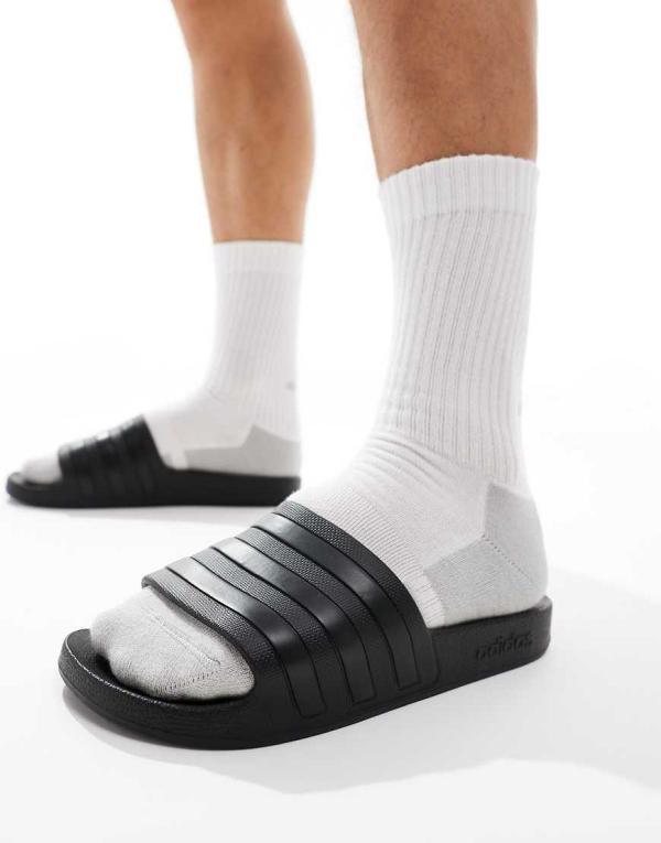 adidas Training Adilette sliders in black