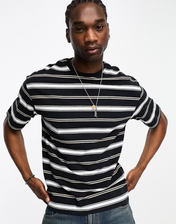 ADPT oversized t-shirt in black with stripes