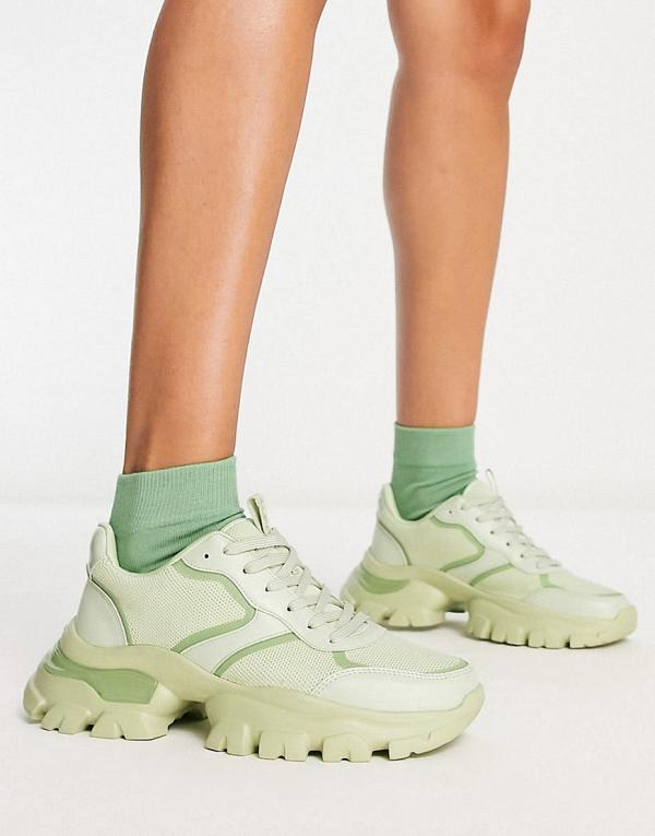ALDO Enzia chunky runner sneakers in light green