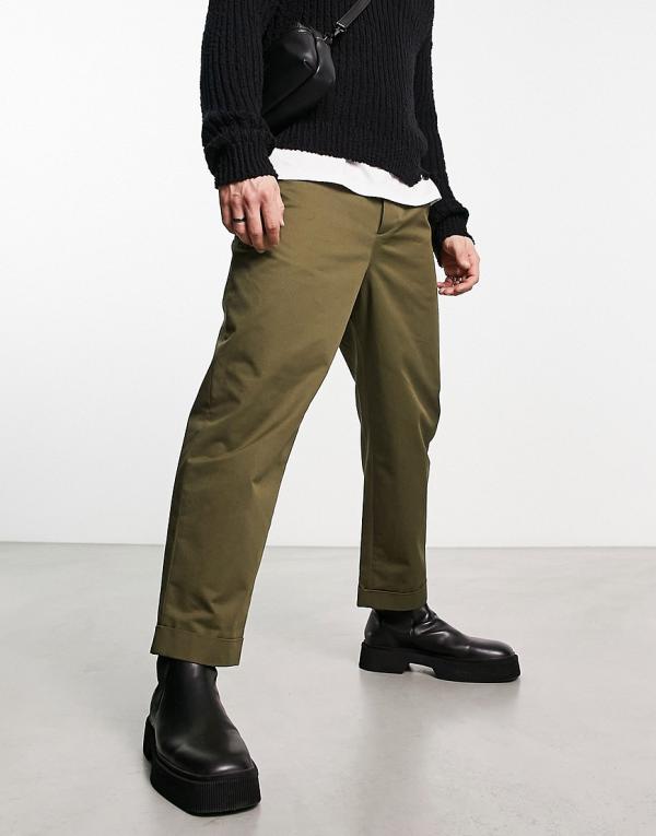 AllSaints Belo straight pants in khaki-Green