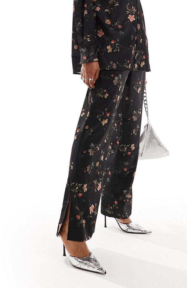 AllSaints Louisa Tanana pants in black floral