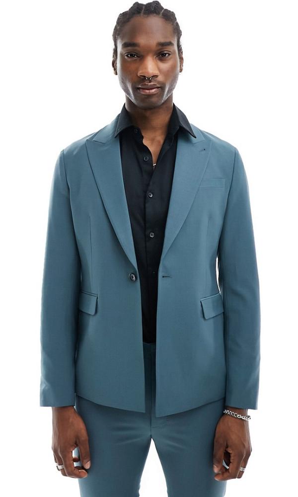 AllSaints Moad suit blazer in petrol blue