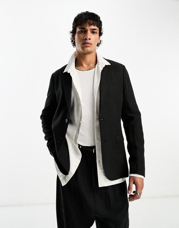 AllSaints Pace suit blazer in black (part of a set)