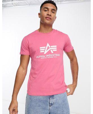 Alpha Industries logo basic t-shirt in pink