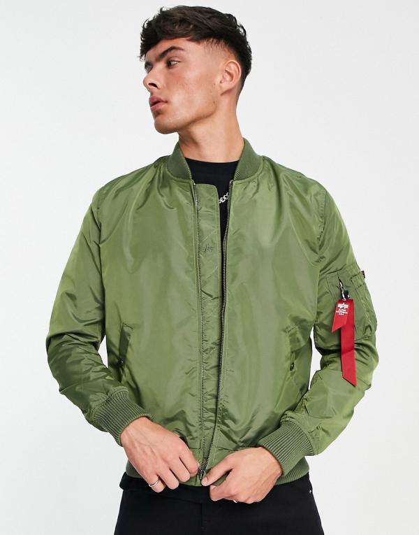 Alpha Industries MA-1 TT slim fit bomber jacket in sage green