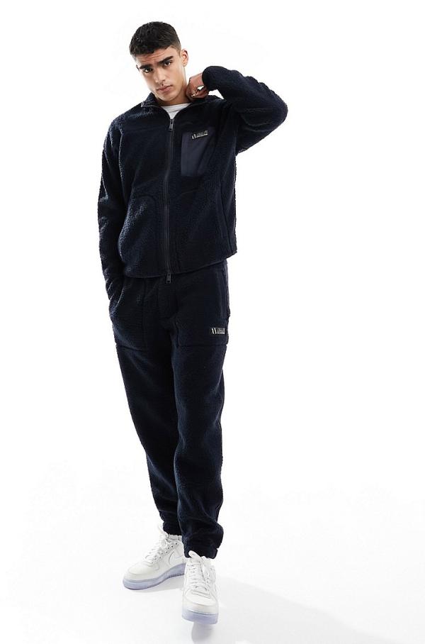 Armani Exchange borg trackies in navy