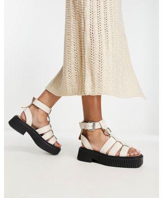 ASRA Paxton chunky sandals in rice leather-White