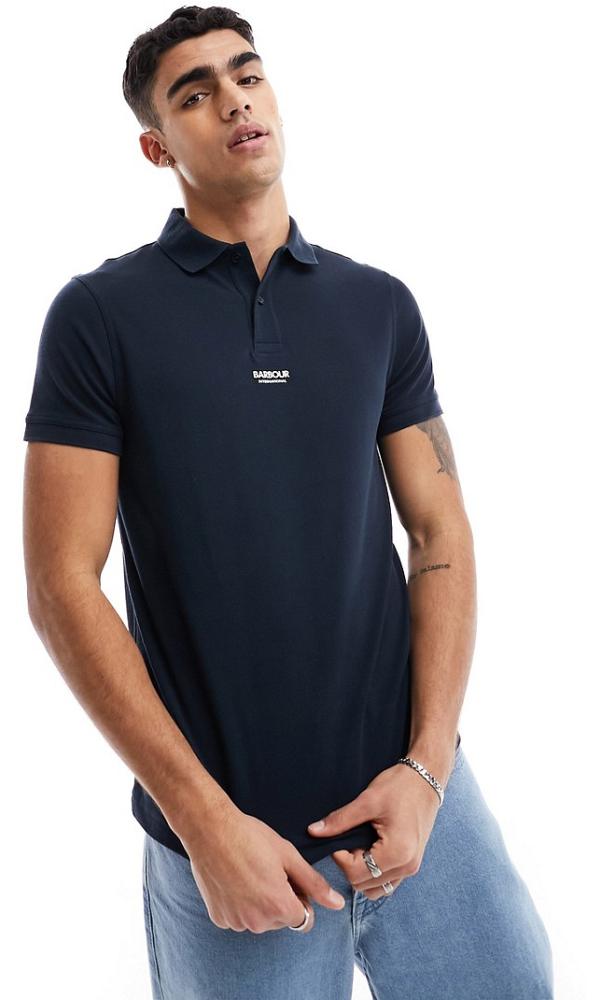 Barbour International Formula polo in navy exclusive to ASOS